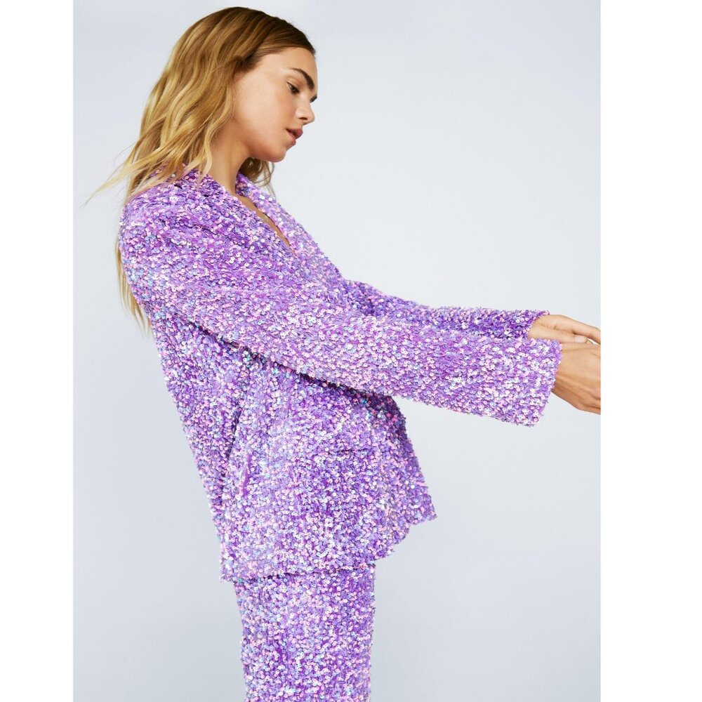 Nasty Gal Premium Sequin Tailored Blazer